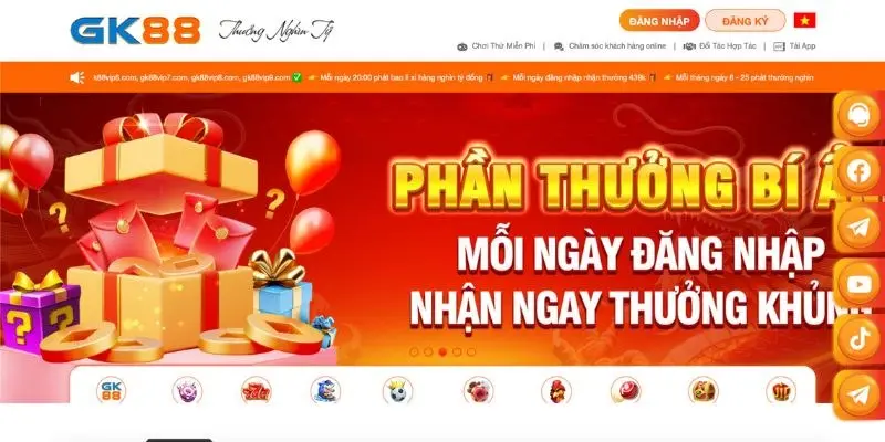 Mở website trang chủ chính thống nhà cái GK88